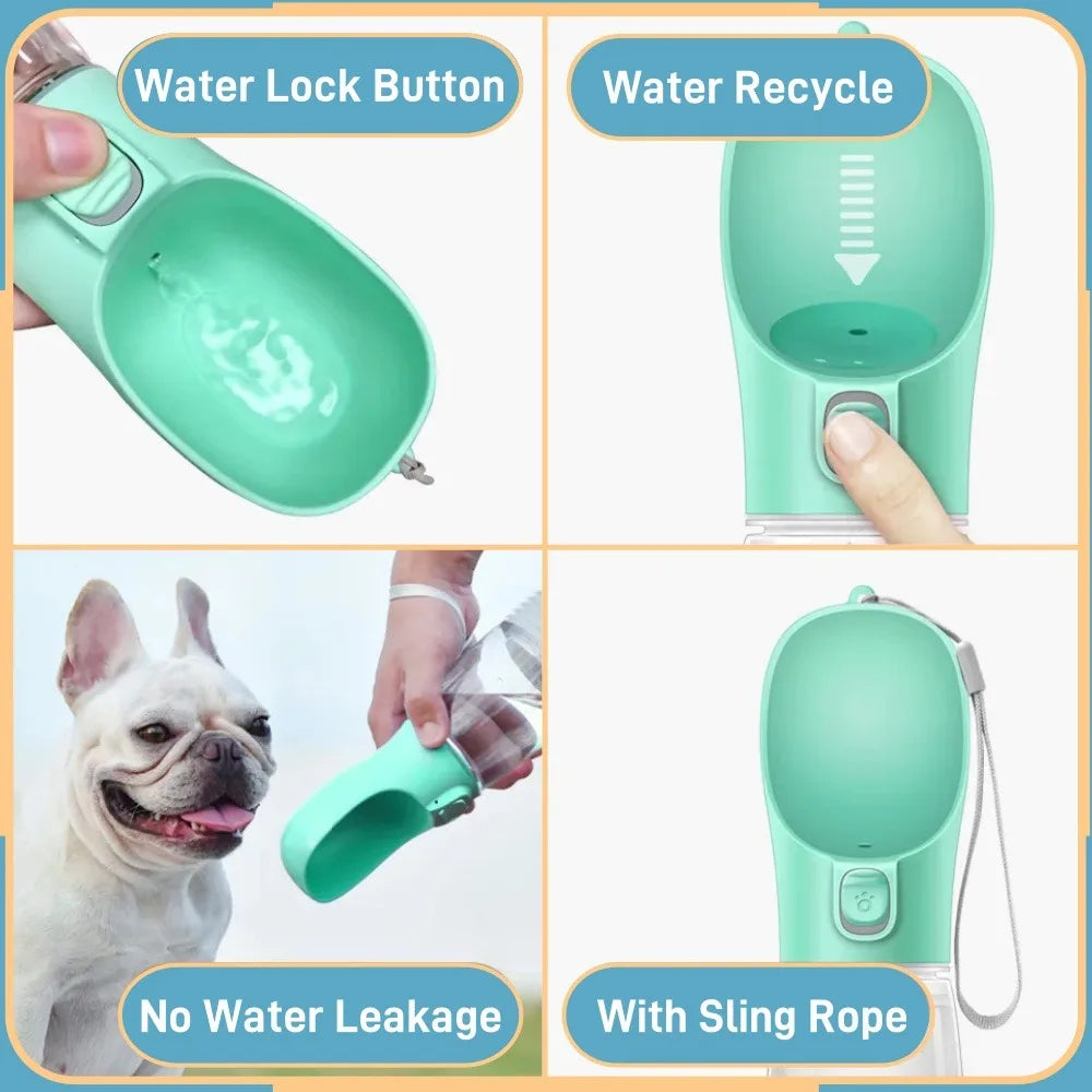 Pet Water Bottle 300ml/350ml/550ml Portable Outdoor Leak Proof Dog Water Bottle Outdoor Walking Dog Drinking Bowl Pet Supplies
