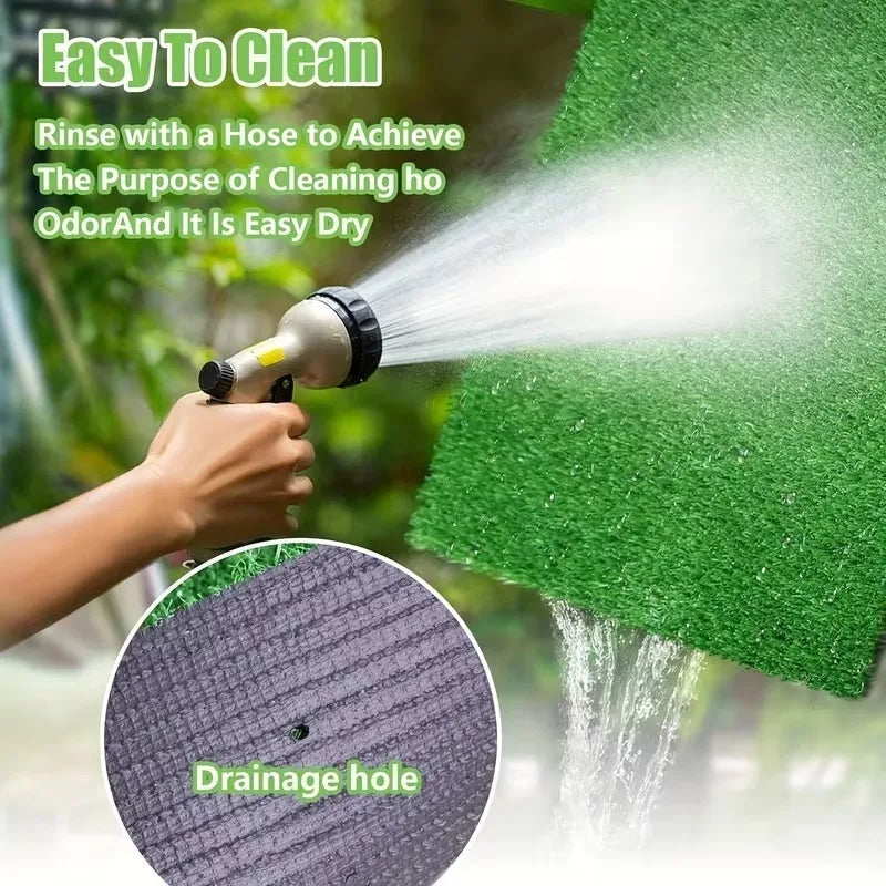 Dog Grass Mat Washable Reusable Odor Control Training Pee Pad Non Slip Backing Easy Clean Pet Potty Mat Accessories